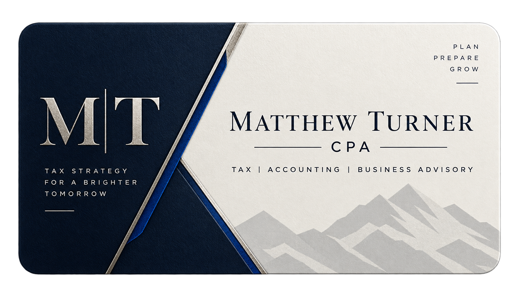 Matthew Turner, CPA — Accounting business card design